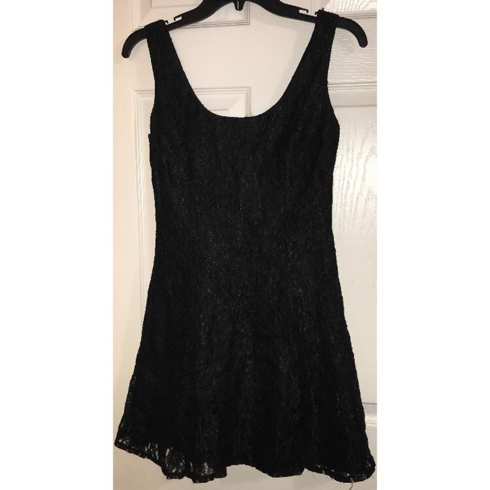 Vintage 1990s Black Lace Overlay Dress “Roberta”